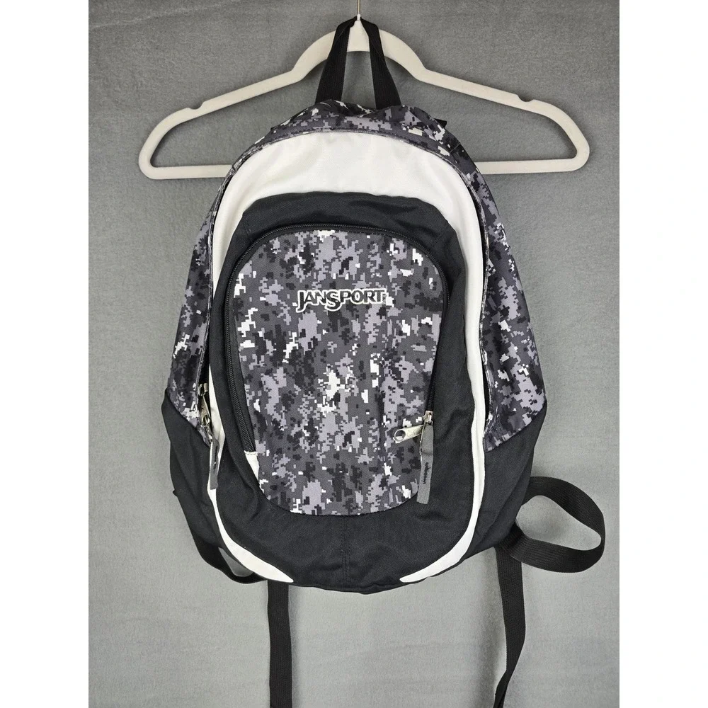 Jansport Backpack Grey Digital Camo School Bag Tactical Streetwear